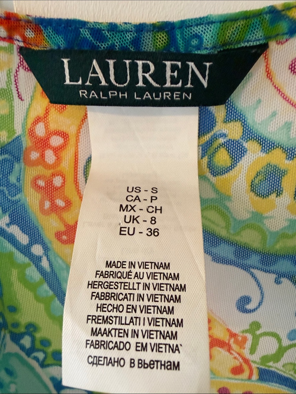 Lauren Ralph Lauren Carnivale Paisley Mesh Semi Sheer Swim Coverup Small - Picture 2 of 6